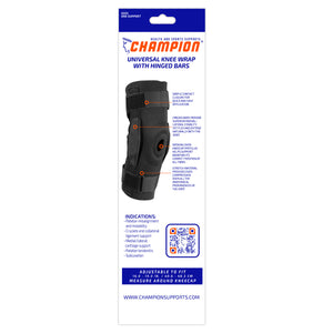 0224 Universal Knee Wrap With Hinged Bars Package Image Back