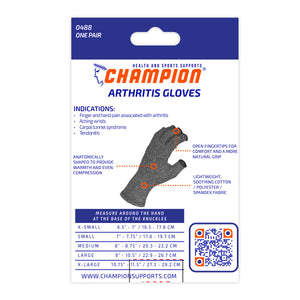 0488 Arthritic Gloves Back of Package