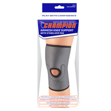 FRONT OF AIRMESH KNEE SUPPORT WITH STABILIZER PAD PACKAGING