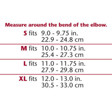 CONTOUR CUT ELBOW SUPPORT SIZE CHART