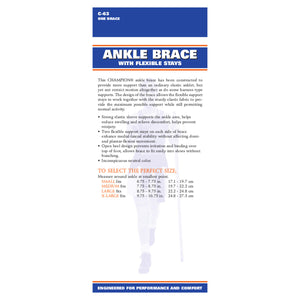 BACK OF ANKLE BRACE WITH FLEXIBLE STAYS PACKAGING