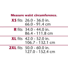 INDUSTRIAL BELT-SHOULDER STRAPS SIZE CHART