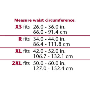 INDUSTRIAL BELT-SHOULDER STRAPS SIZE CHART