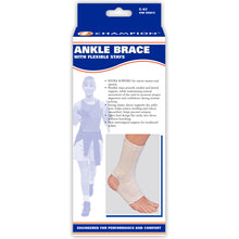 FRONT OF ANKLE BRACE WITH FLEXIBLE STAYS PACKAGING
