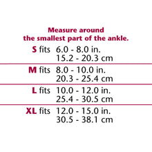 NEOPRENE ANKLE SUPPORT FIGURE-8 SIZE CHART