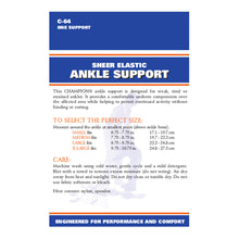 BACK OF SHEER ELASTIC ANKLE SUPPORT PACKAGING