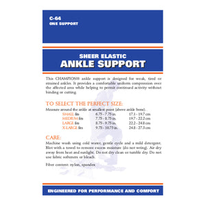 BACK OF SHEER ELASTIC ANKLE SUPPORT PACKAGING