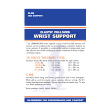 BACK OF ELASTIC PULLOVER WRIST SUPPORT PACKAGING