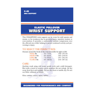 BACK OF ELASTIC PULLOVER WRIST SUPPORT PACKAGING