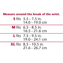 ELASTIC PULLOVER WRIST SUPPORT SIZE CHART