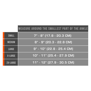 AIRMESH FIGURE 8 ANKLE SUPPORT SIZE CHART