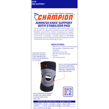 BACK OF MULTILAYER KNEE WRAP WITH STABILIZER PAD PACKAGING