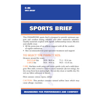 BACK OF SPORTS BRIEF ON A MANNEQUIN PACKAGING