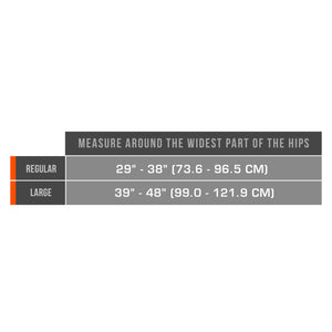 LIGHTWEIGHT ADJUSTABLE SACRO BRACE SIZE CHART