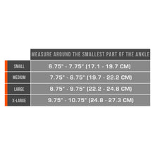 AIRMESH ANKLE SUPPORT SIZE CHART