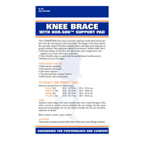 BACK OF KNEE BRACE WITH HOR-SHU SUPPORT PAD