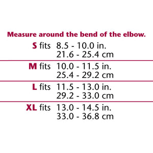 FIRM ELASTIC ELBOW SUPPORT SIZE CHART