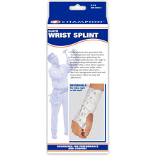 FRONT OF REVERSIBLE CLOTH WRIST SPLINT PACKAGING