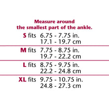 FIRM ELASTIC ANKLE SUPPORT SIZE CHART