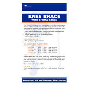 BACK OF KNEE BRACE WITH FLEXIBLE STAYS PACKAGING